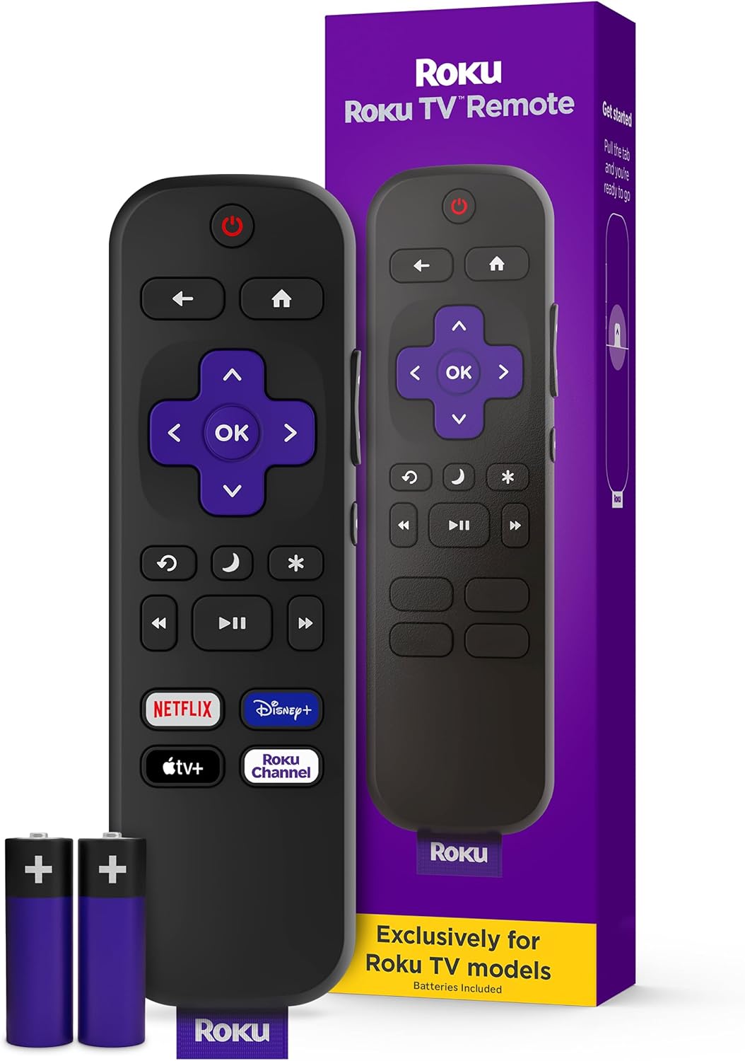 Roku Remote Control - Official Replacement for Roku TV | Easy Setup & Pre-Set App Shortcuts