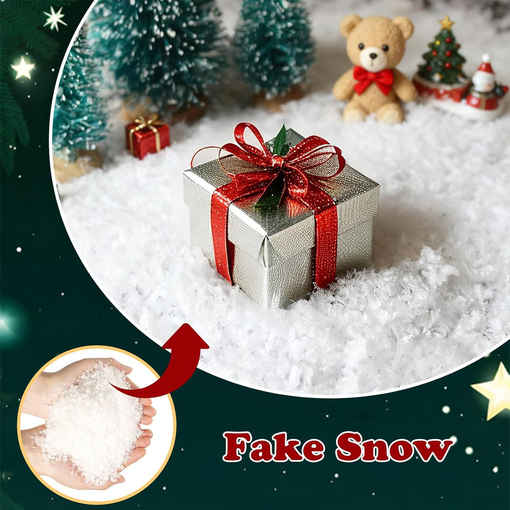 Warmtree Artificial Snow Decoration - Sparkling Fake Snow Powder for Christmas | 200g Gift Filler
