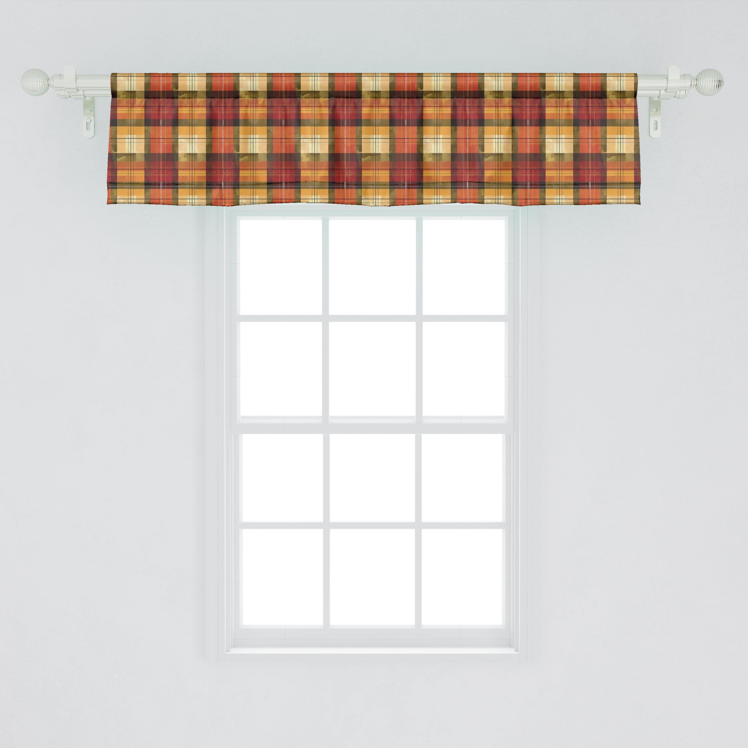 Ambesonne Flower Window Valance, Wild Flowers Poppies and Daisies Rural Nature Scenery in Meadows Rustic, Curtain Valance for Kitchen Bedroom Decor with Rod Pocket, 54" X 18", Blue Yellow