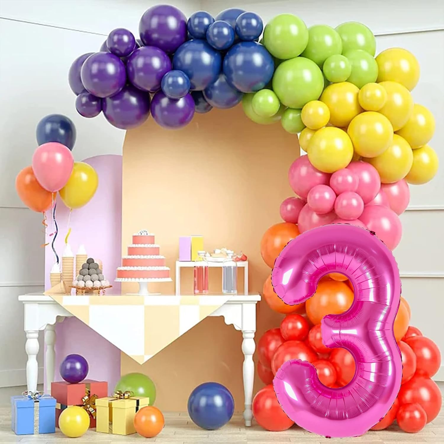 Skiennix 40-Inch Pink Number 13 Balloons - Perfect for 13th Birthday Decorations | Unicorn & Mermaid Theme
