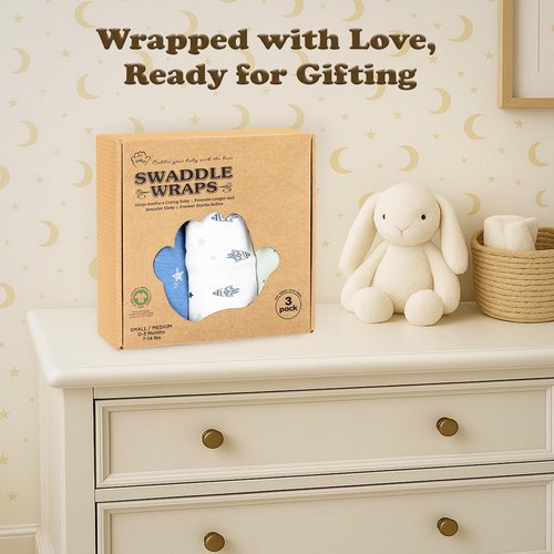 Bublo Baby Swaddles - 3-Pack Infant Sleep Sacks for Newborn Boys | Adjustable Organic Cotton Wraps