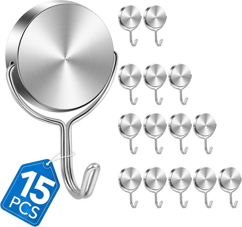 LOVIMAG Magnetic Hooks - 80Lbs Heavy Duty Strong Magnetic Hooks for Cruise Cabins & Essentials | 15 Pack