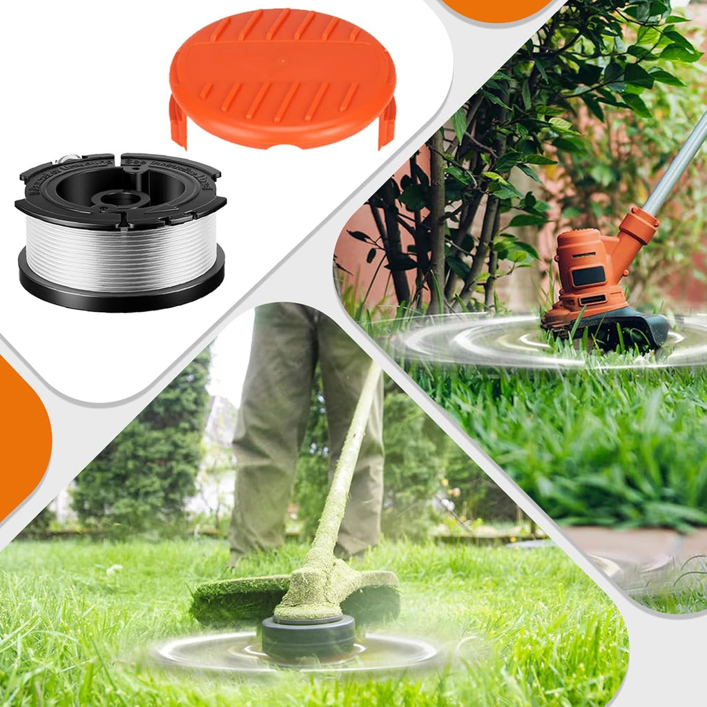 Black & Decker AF-100 Weed Eater Spool - 30ft 0.065" Automatic Feed | 8-Pack with Cap & Spring