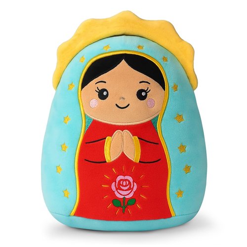 InIsaJace Lady of Guadalupe Plush Pillow, 8 Inches Jesus Plush Stuffed Doll Religious Virgin Maria Plushies Toys Gifts, Christian Easter Christmas Party Favors Decorations