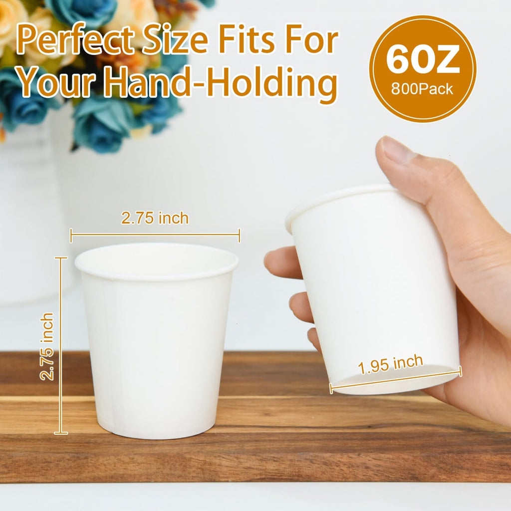 Vumdua Bathroom Paper Cups, Small Coffee Cups (800, 6 oz)