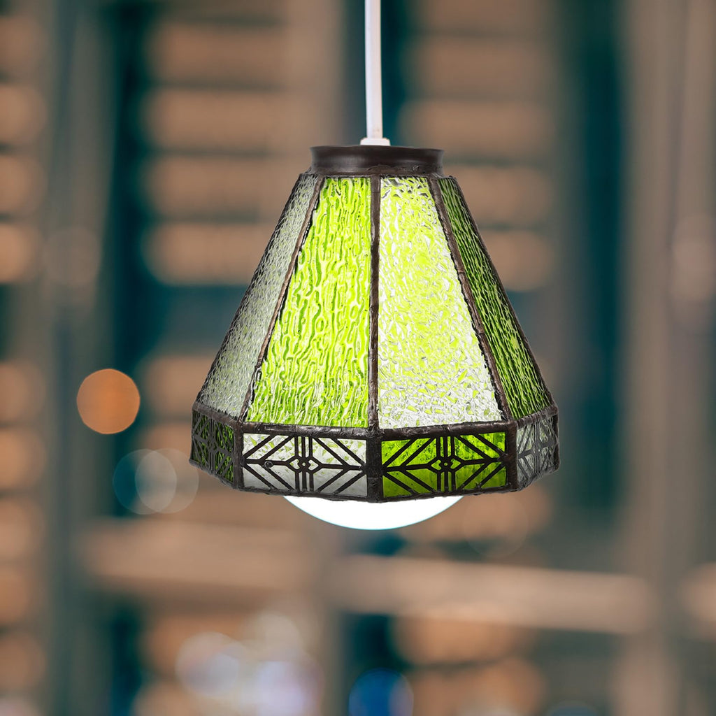 OSALADI 5.5 Inch Glass Lamp Shade Vintage Pendant Light Replacement for Mediterranean Style Restaurants and Bars