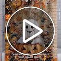 Yellow Halloween Shower Curtain with Ghost & Pumpkin - 72x72 Inch Waterproof Fabric Set