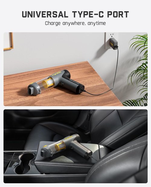 Fanttik Slim V9 Car Vacuum - 4 in 1 Handheld Air Duster with 12000PA Suction Power | Cordless Mini Vacuum for Car & Office