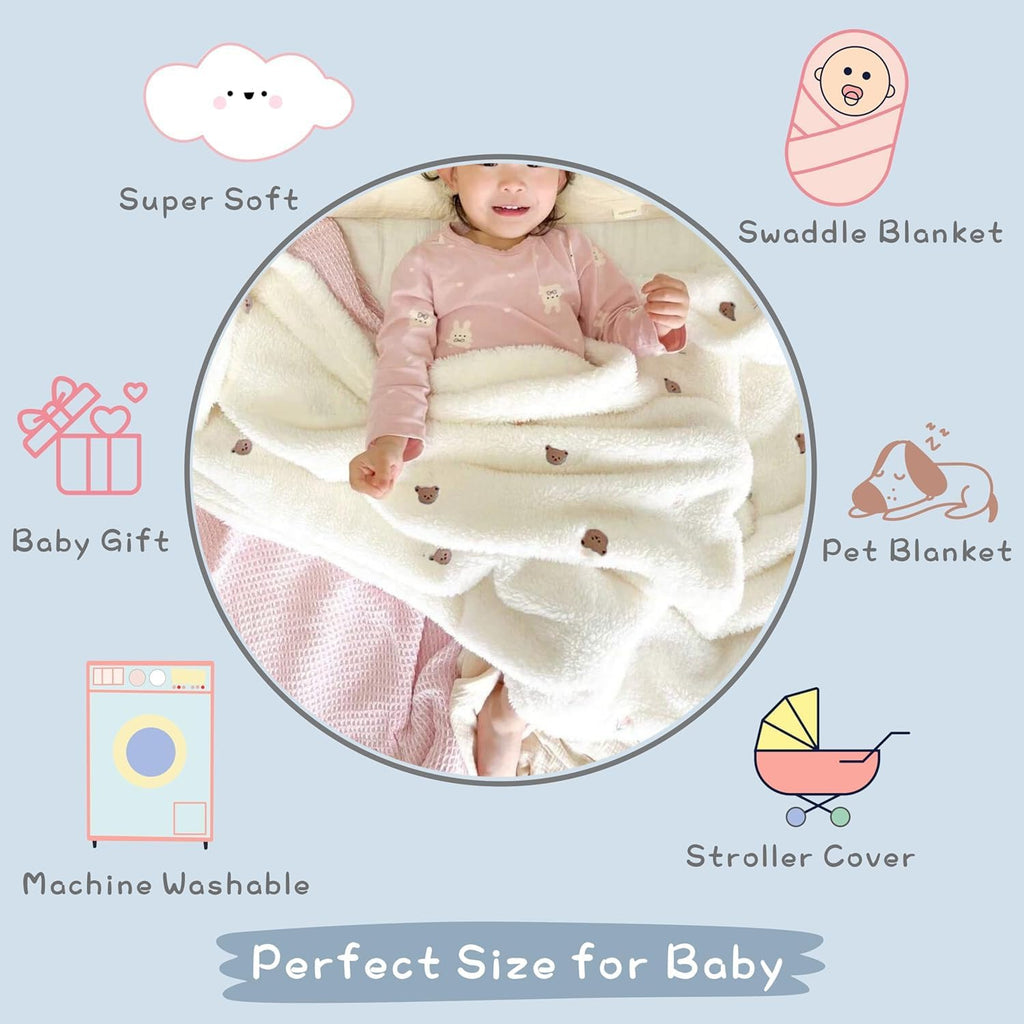Skiennix Ultra Soft Baby Receiving Blanket - Cozy 31”x40” Neutral Swaddle for Boys & Girls