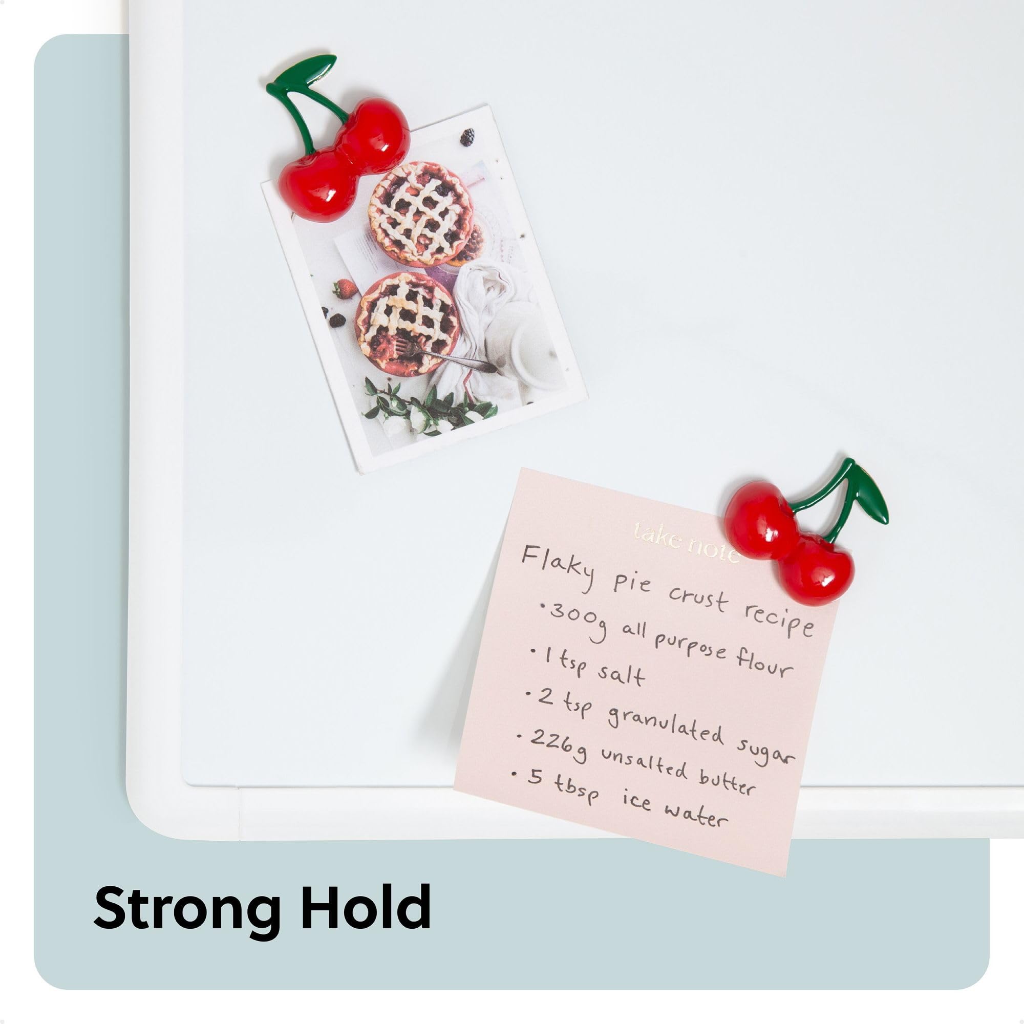 U Brands Red Cherry Locker Magnets, Set of 4, Fun Magnetic Locker Accessories for School, Whiteboard Accessories, Cute Fruit Magnets for Refrigerator