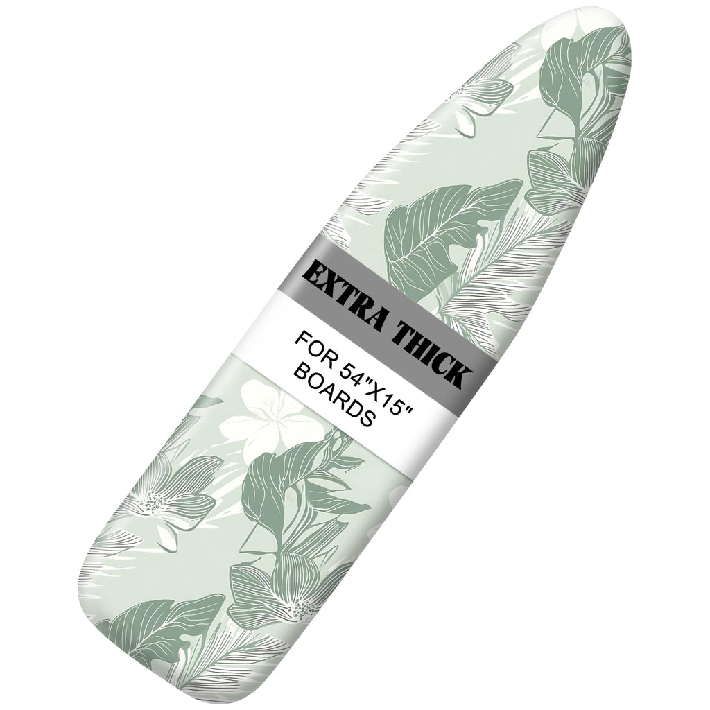 seewan Quick Install Ironing Board Cover 17" x 55" Ironing Board Cover with Nose Strap Pocket and Elastic Sides Anti-Slip and Heat-Resistant Stylish Home Ironing Board