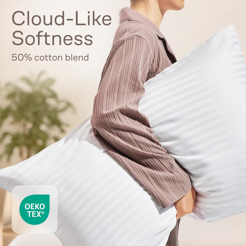 Regine Switzerland Set of 4 Pillow Protectors - Zippered, Stain & Dust Resistant, Standard Size