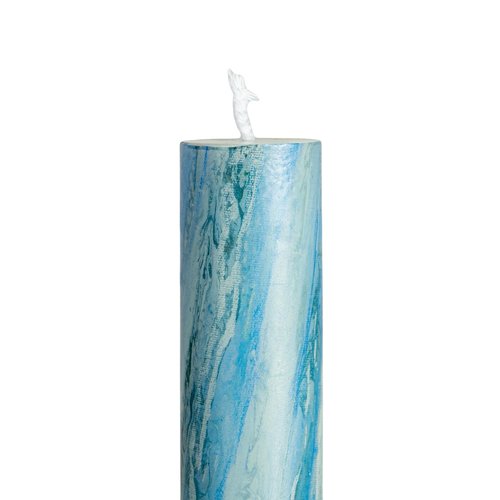 Creative Co-Op Marbled Taper Candles in Box, Blue, Set of 2