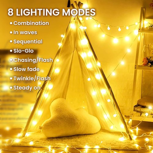 Dailyart Globe String Lights - 200 LED Waterproof Fairy Lights | 75FT with Remote Control & Adjustable Brightness