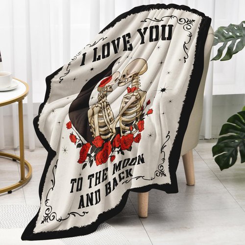 Funny Gothic Gifts for Him Her, Wedding Anniversary Blanket for Women Men, Birthday Gifts for Boyfriend Girlfriend, I Love You Gift, Engagement, Valentines Gift for Wife Husband Couple, 60"X50"