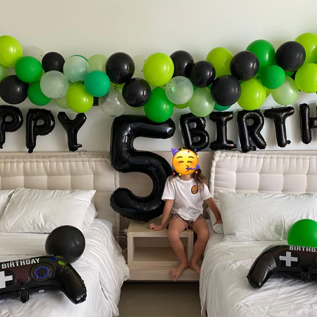 Black Number Balloons - 40-Inch Large Number 4 Foil Mylar Helium Balloons for Birthday & Graduation Celebrations