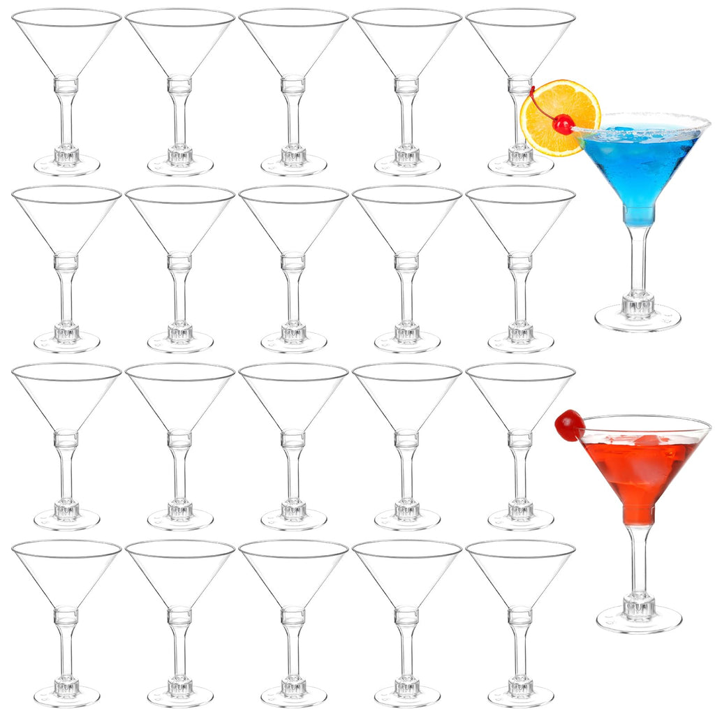 Qeirudu 40 Pack Plastic Martini Glasses, 5 oz Disposable Cocktail Glasses for Mother's Day, Wedding, Birthday