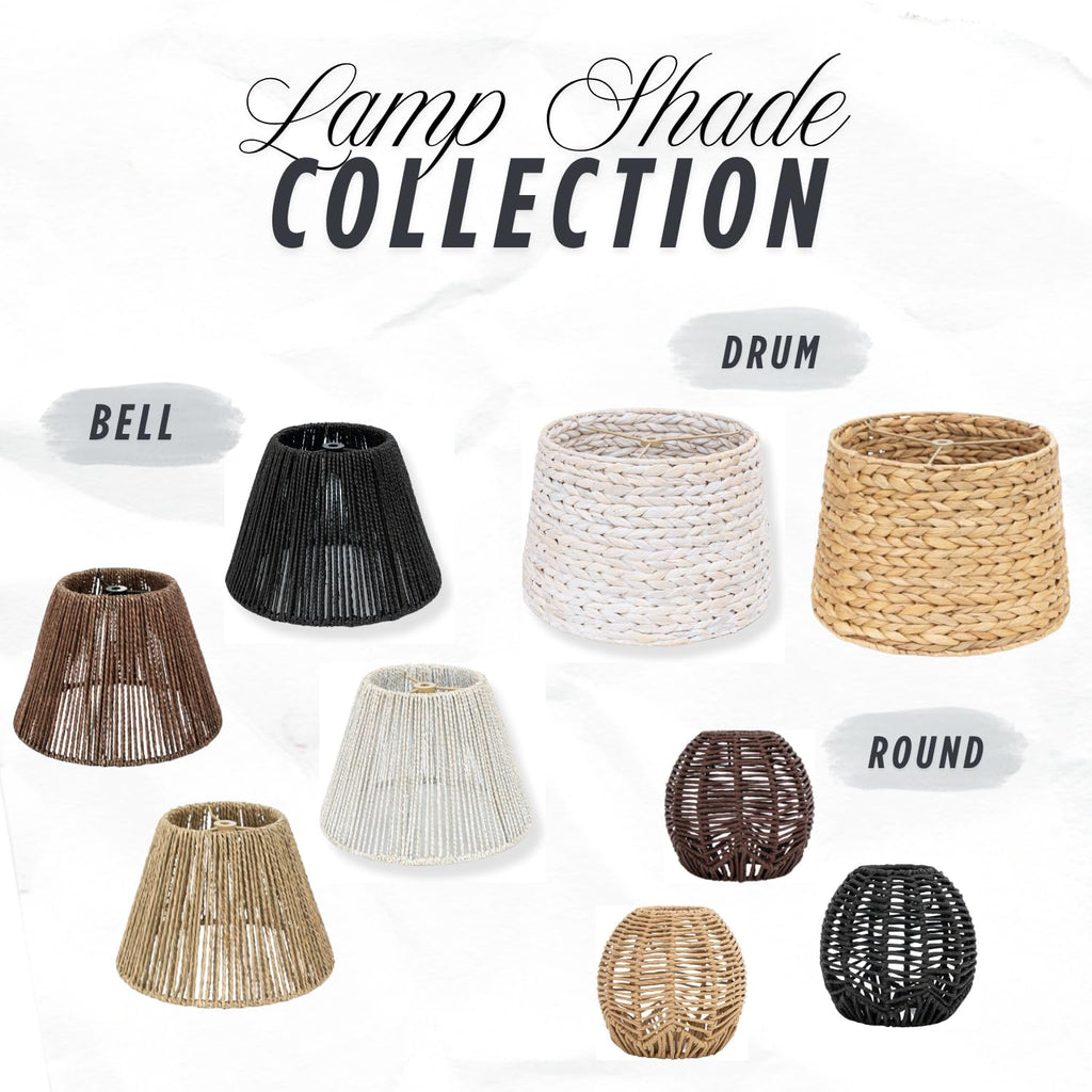 Onhomes Wicker Seagrass Lamp Shade, Rustic Farmhouse Bell Lampshade Replacement for Table and Floor Lamps, Rattan Pendant Light Cover for Living Room, Bedroom, Kitchen Decor