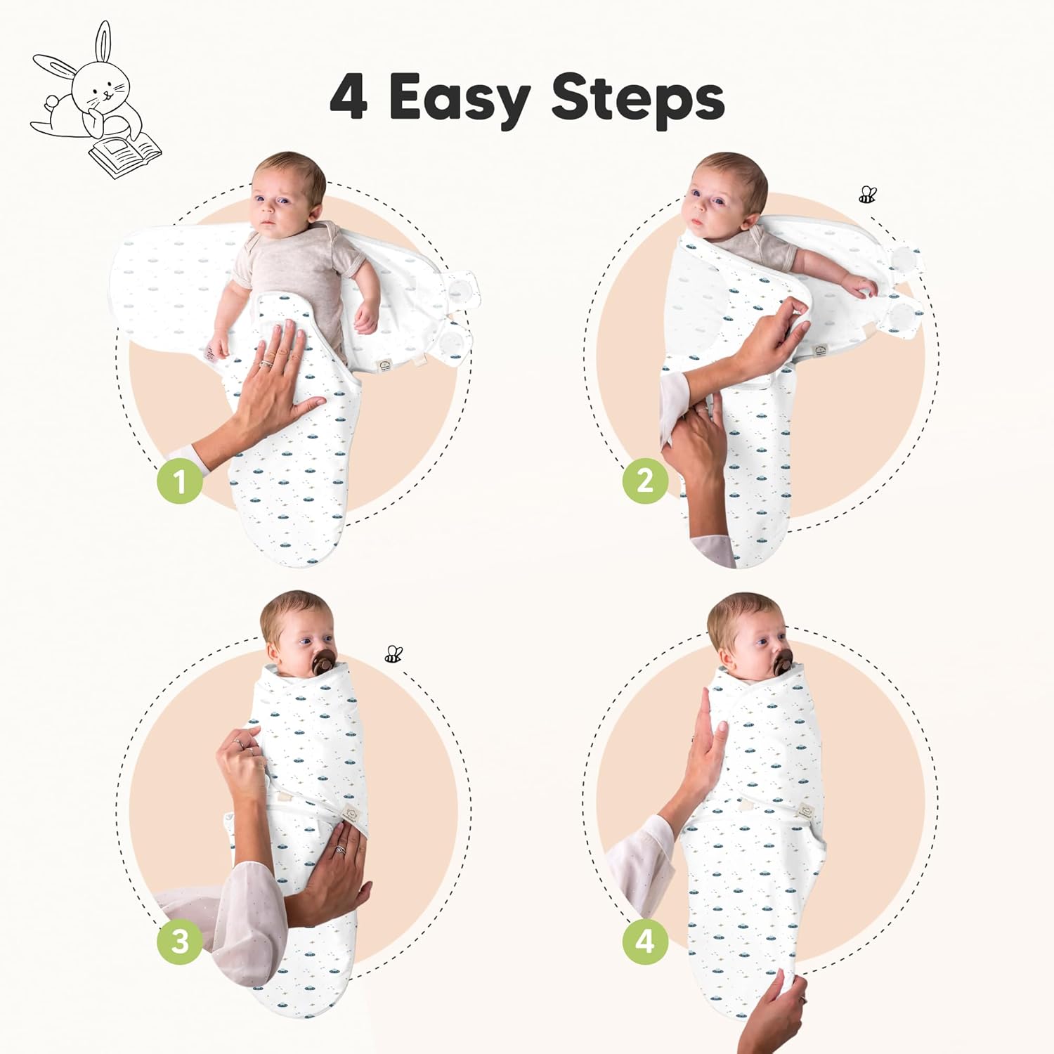 Organic Baby Swaddle Sleep Sacks by [Brand Name] - Soft & Snug for Newborns 0-3 Months | Galaxy Design