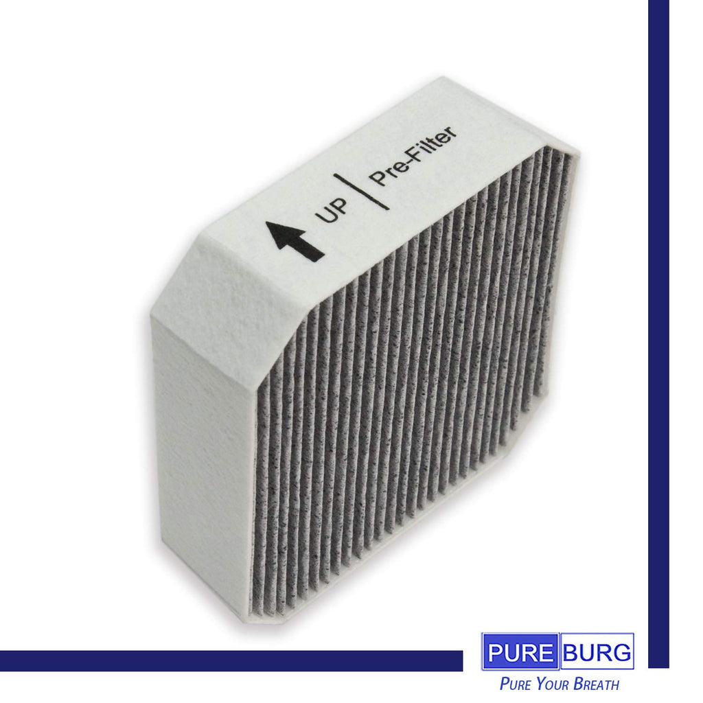 PUREBURG Replacement Pre-Filter Compatible with Molekule Air Purifier, 2-Pack High-efficiency HEPA Activated Carbon 2-in-1 Air Clean Dust VOCs Odor