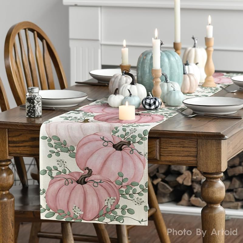 Pink 13x72 Inch Table Runner - Artoid Mode 210 GSM Polyester