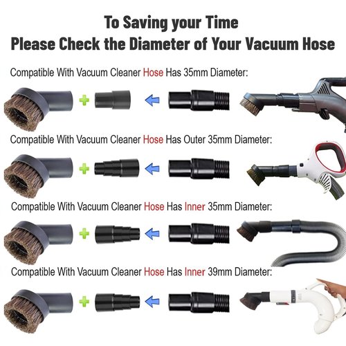 Nomhaw Vacuum Hose Adapter 3Pcs (1-3/8" to 1-1/4" & 1-1/2" to 1-1/4") Multi-Size Vacuum Adapter Connectors for Wet Dry Shop Vac Cleaner Attachments