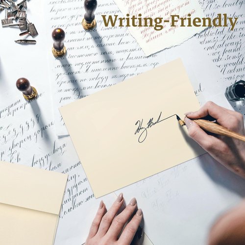 Ivory Blank Cards and Envelopes 4x6 (Not-Folded), Goefun Cream Flat Note Cards 4x6 and A6 Envelopes Self Seal 100 Pack for Wedding, Invitations, DIY Notecards, Birthday & All Occasion