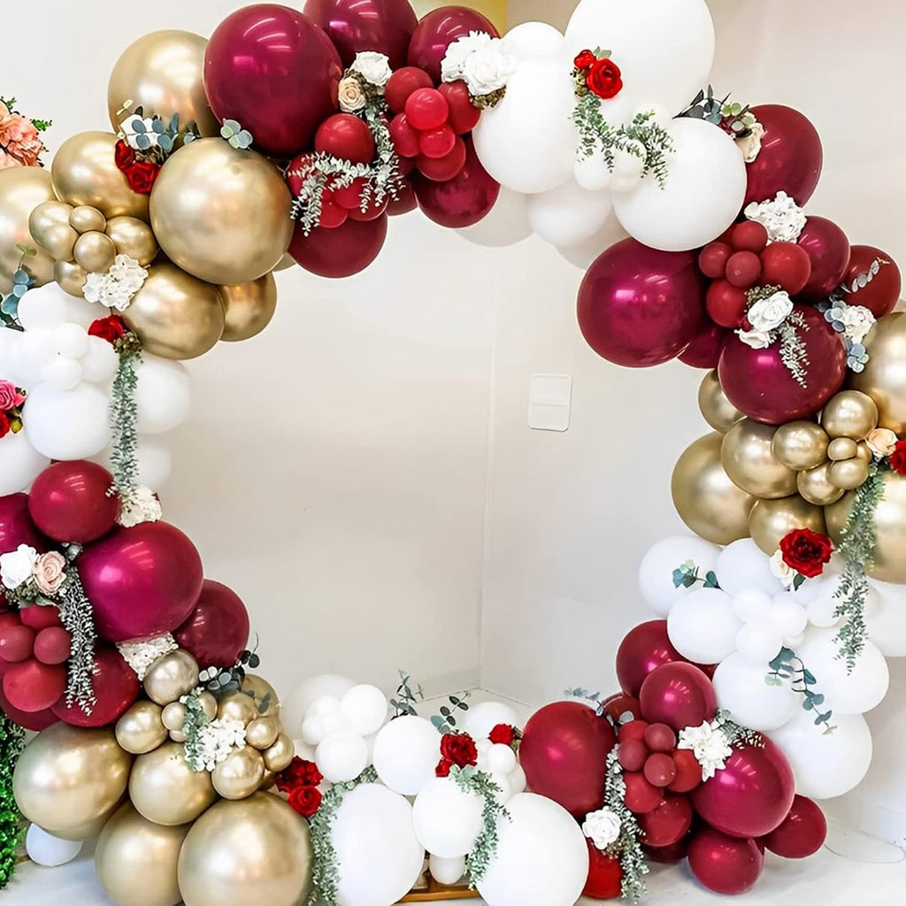 Voircoloria Burgundy Balloon Garland Kit - 90 Pack in 18/12/10/5 Inch Sizes for Weddings, Graduations & Fall Parties
