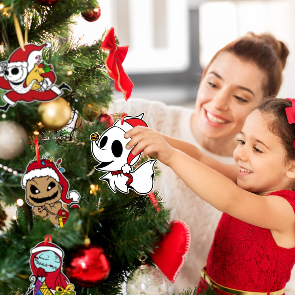 Tivee Christmas Tree Ornaments - 16PCS Jack and Sally Hanging Decorations | Nightmare Before Christmas