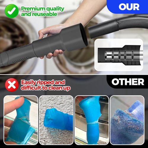Holikme Dryer Vent Cleaner Kit - Vacuum Hose Attachment Brush for Efficient Cleaning | Black