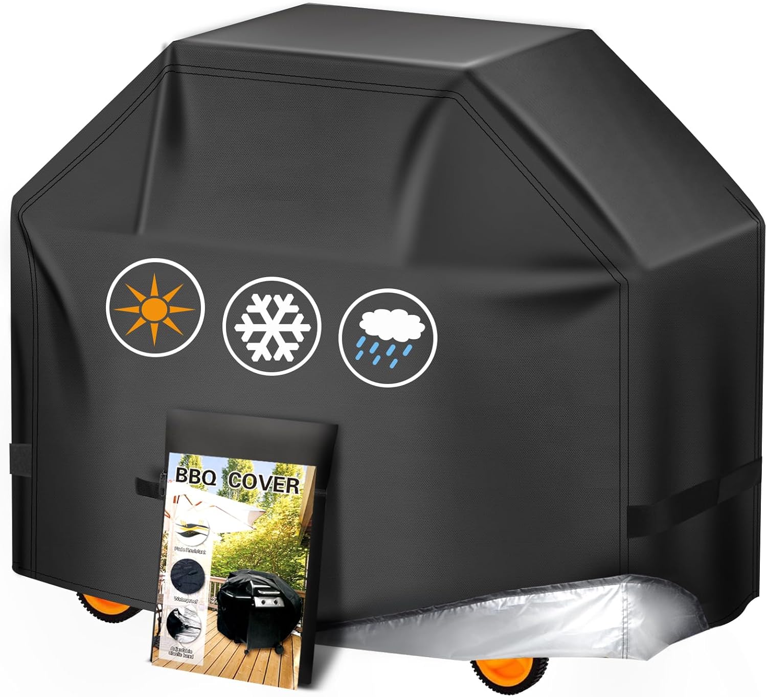 Aoretic BBQ Grill Cover - 58 Inch Waterproof & UV-Resistant for Weber, Char-Broil, Dyna-Glo