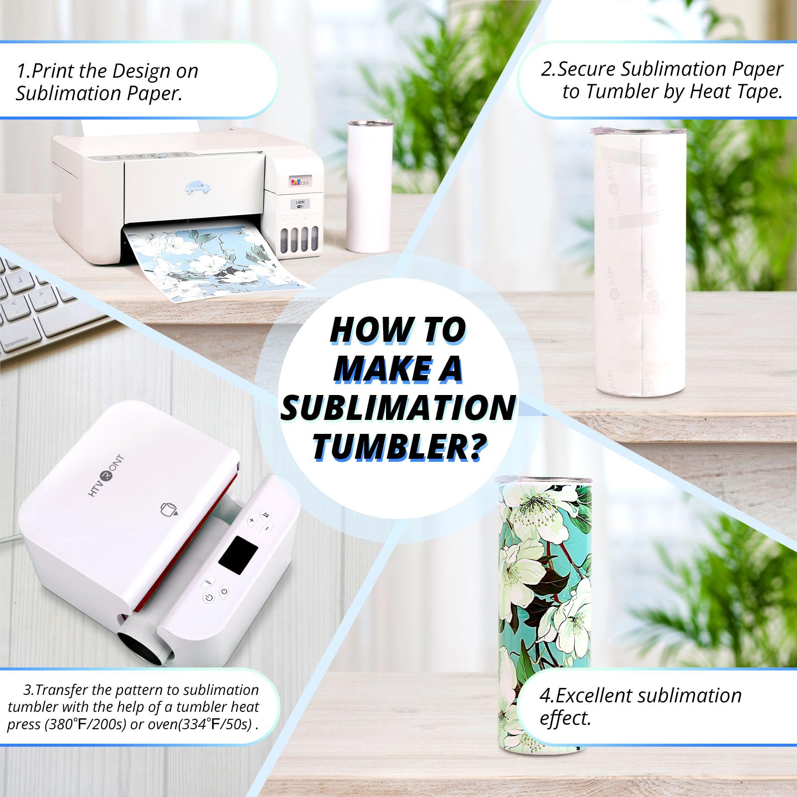 HTVRONT Sublimation Tumblers 12 PCS - 20 OZ Sublimation Tumbler Blanks with Sublimation Paper/Shrink Wrap Films/Heat Tape/Straws/Straw Brush - Sublimation Blanks Products for Gift/DIY Craft