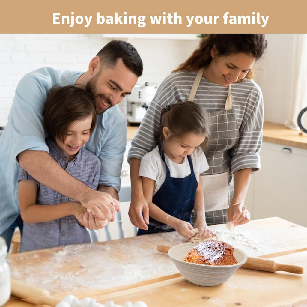 Skiennix Silicone Banneton Bread Proofing Baskets - 10" Oval & 9" Round Non-Stick Dough Bowls | BPA Free, Ideal for Sourdough Baking