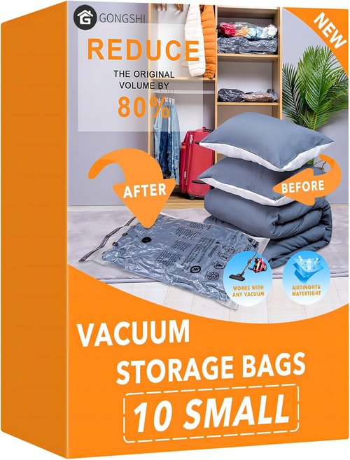 GONGSHI Vacuum Storage Bags - Space Saver Seal Bags for Clothing & Blankets | 10 Sizes Available