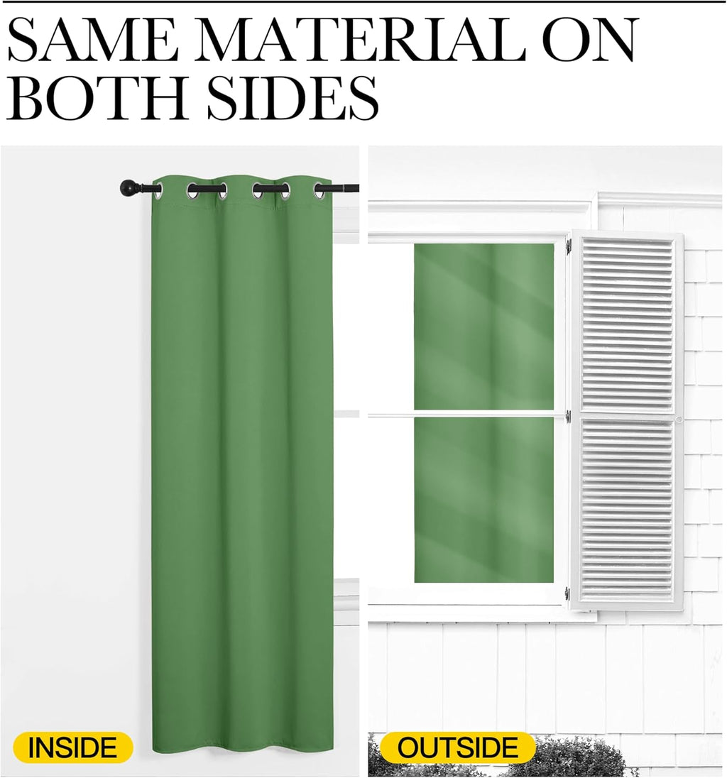 NICETOWN Blackout Curtains - Forest Green Thermal Insulated Drapes | 78 Inches Long, 2 Panels, 55 Inches Wide