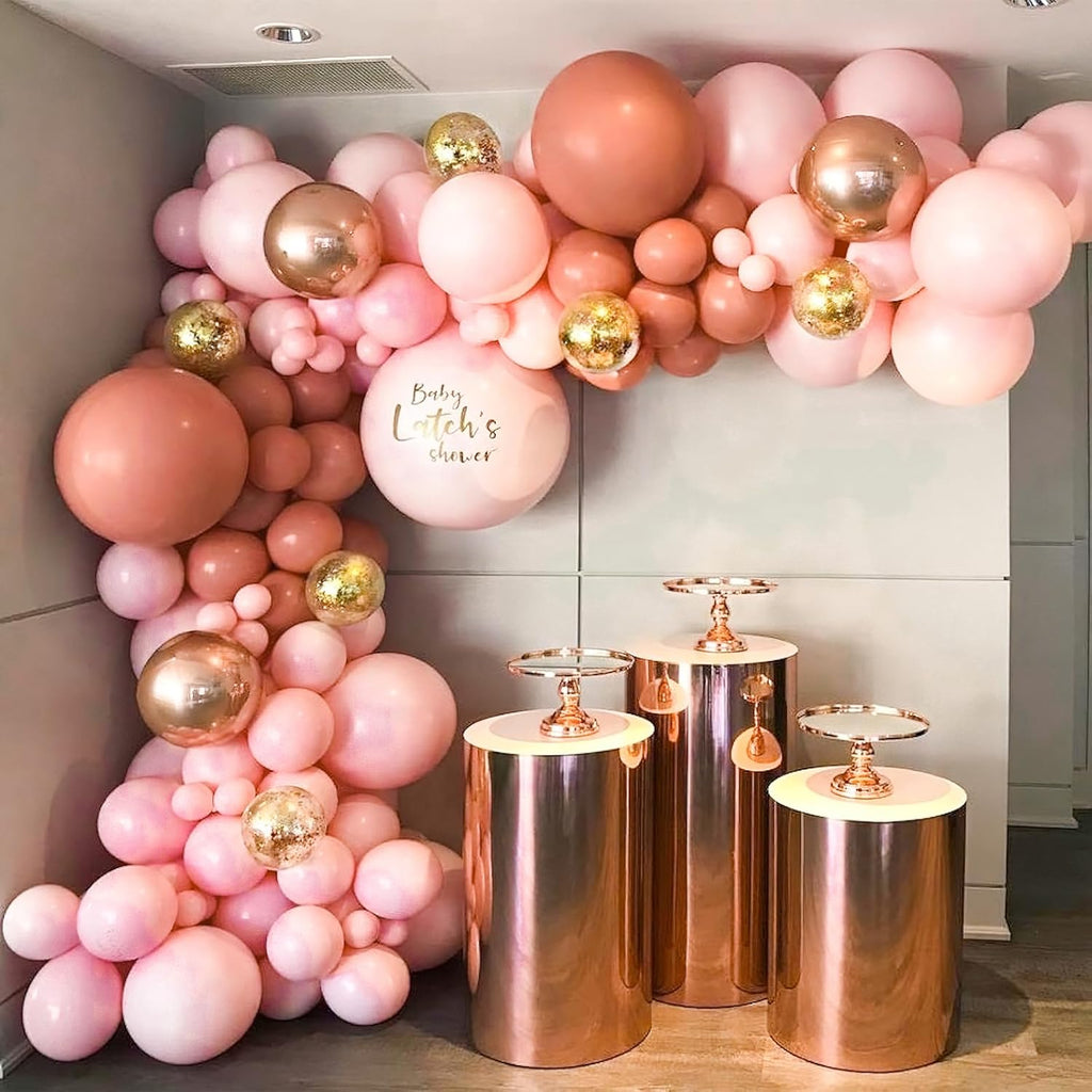 PartyWoo 36-Inch Dusty Pink Balloons - Blush Rose Latex for Weddings & Baby Showers | 4-Pack