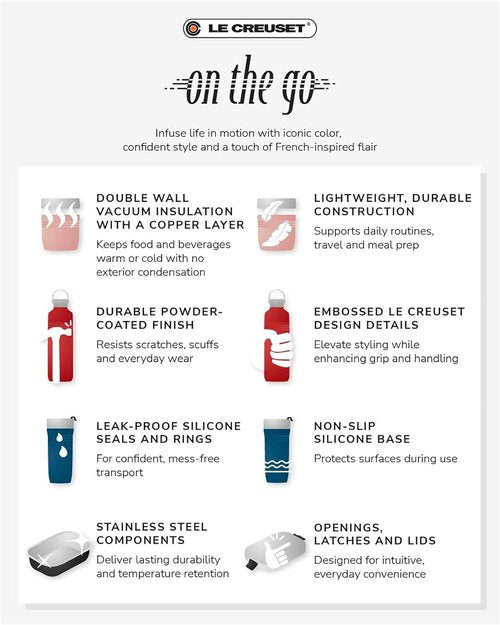 Le Creuset Travel Mug - Stainless Steel, 12 oz. | Stylish Licorice Design for On-the-Go Use