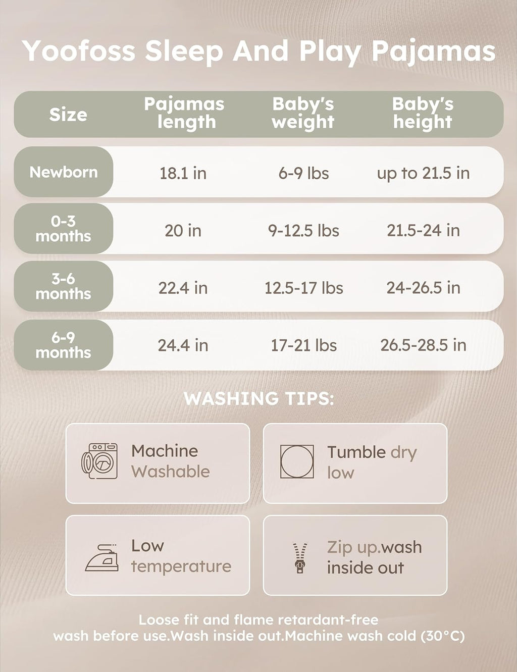 Yoofoss Bamboo Baby Pajamas - 3-Piece Footed Sleepers for Newborns | Sizes 0-3, 3-6, 6-9 Months