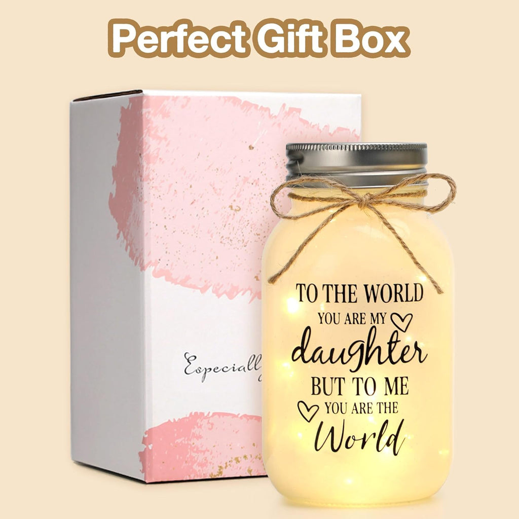 Maracco 30 oz Large Mason Jar Night Light - Thoughtful Gifts for Daughters from Mom & Dad | Perfect for Birthdays, Weddings, Graduations