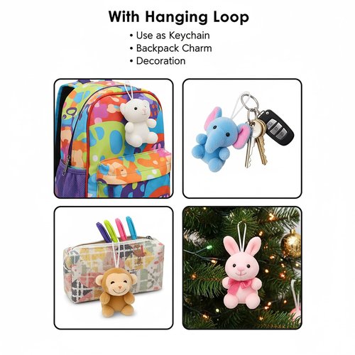 Yaliuliu Mini Stuffed Animals Bulk – 24 Pack Tiny Plushies Keychain for Kids, Small Animal Plush Toys for Classroom Rewards, Birthday Party Favors, Claw Machine, Easter, Halloween & Christmas Gifts