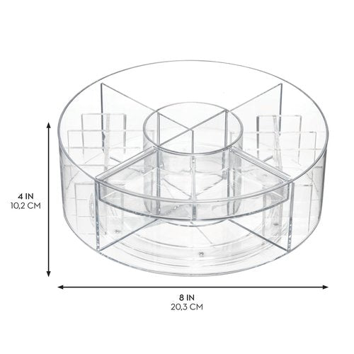 iDesign The Sarah Tanno Collection Lazy Susan Spinning Cosmetic Organizer, Clear 7.7" x 7.7"