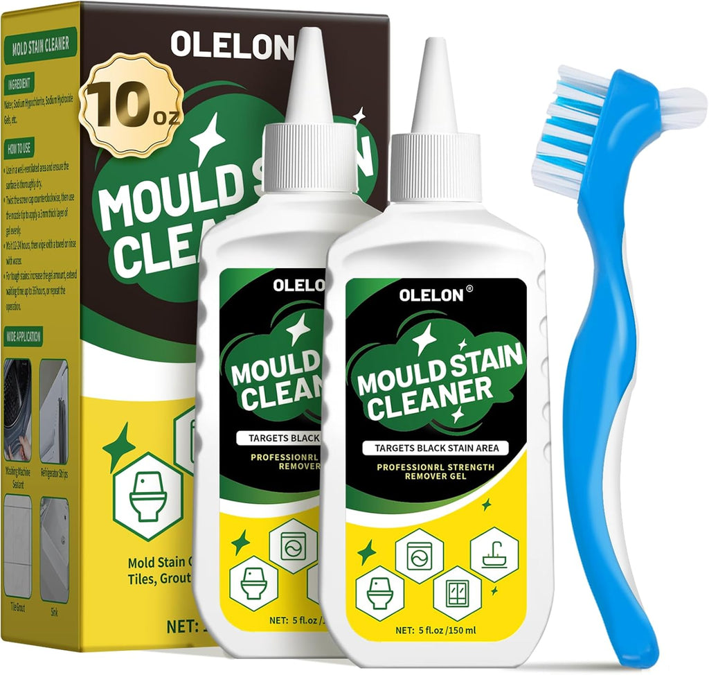 OLELON Mold Stain Remover Gel - Powerful Washer & Bathroom Cleaner for Grout, Tile & Rubber - 300ML