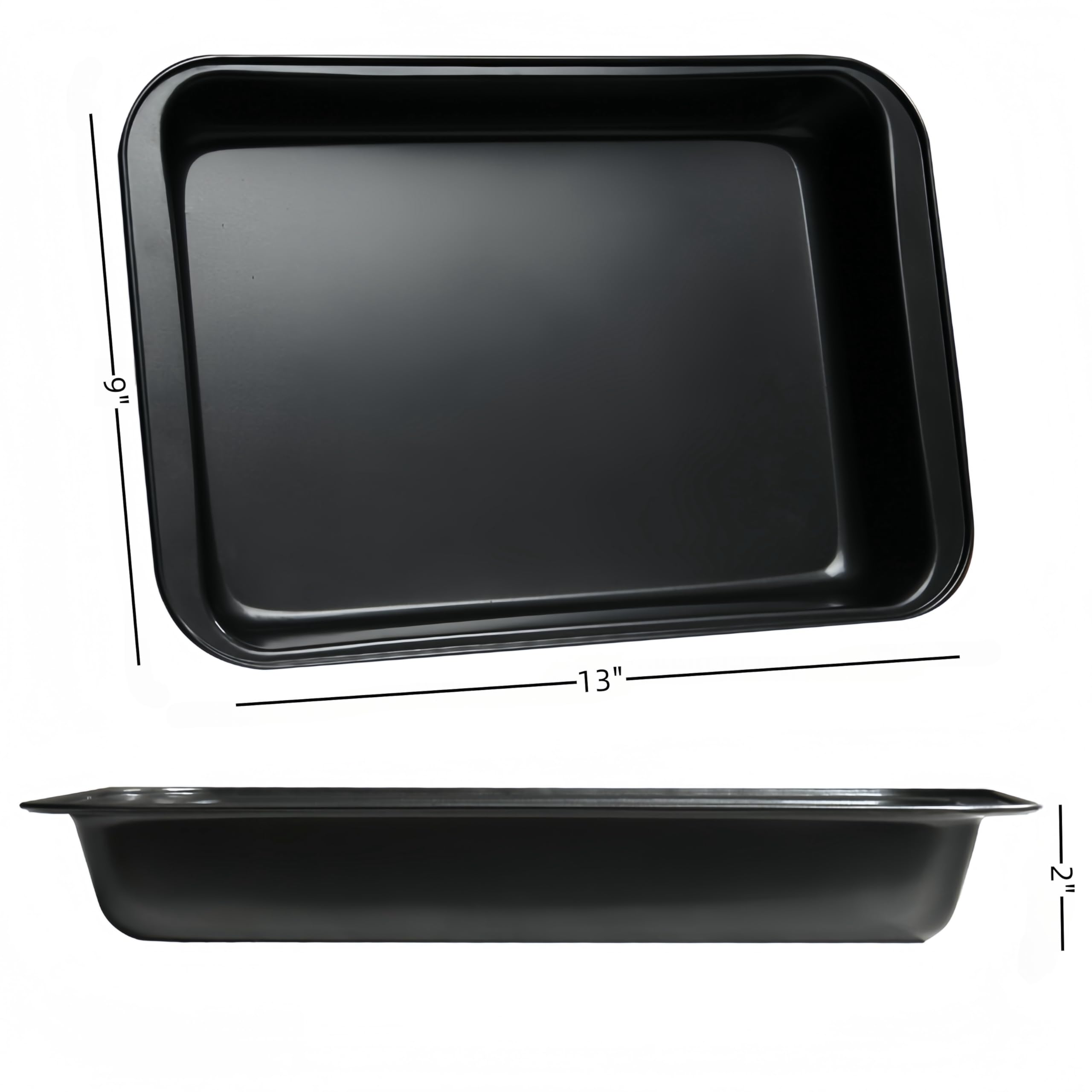 FISDEN Set of 3 Rectangular Cake Pan, Non-Stick Baking Pan for Oven, 9 x 13 Inch Deep Cookie Sheet Tray, BPA Free Bakeware for Brownie Lasagna Casserole Bread
