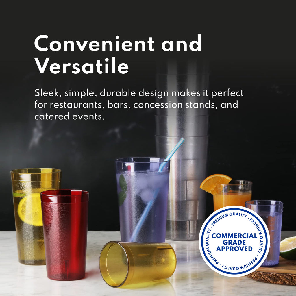 New Star Foodservice | Restaurant-Grade Beverage Tumblers (Red (Set of 72), 12 oz)