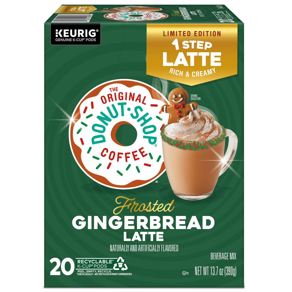 The Original Donut Shop One Step Latte, Frosted Gingerbread, Keurig Single Serve K-Cup Pods, 20 Count