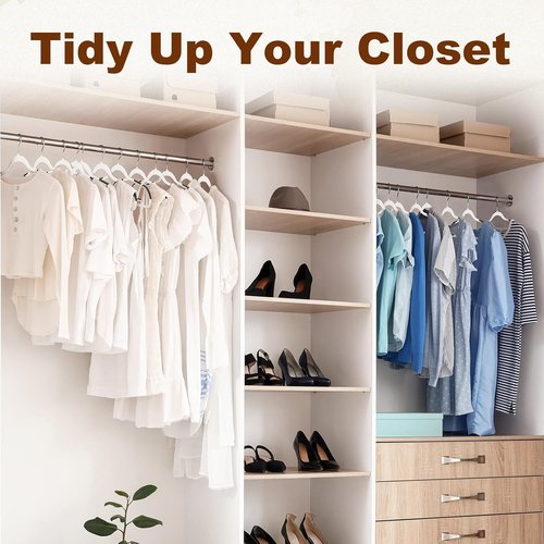 HOUSE DAY Heavy Duty Plastic Hangers - Non-Slip Design with Rubber Pads | 30 Pack, Space-Saving White Closet Organizer