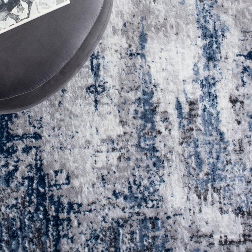 SAFAVIEH Amelia 700 Collection Accent Rug - 2'2" x 4', Grey & Light Blue, Contemporary Design, Stain Resistant, Ideal for High Traffic Areas in Hallway, Bathroom & Home Office (ALA777G-24)