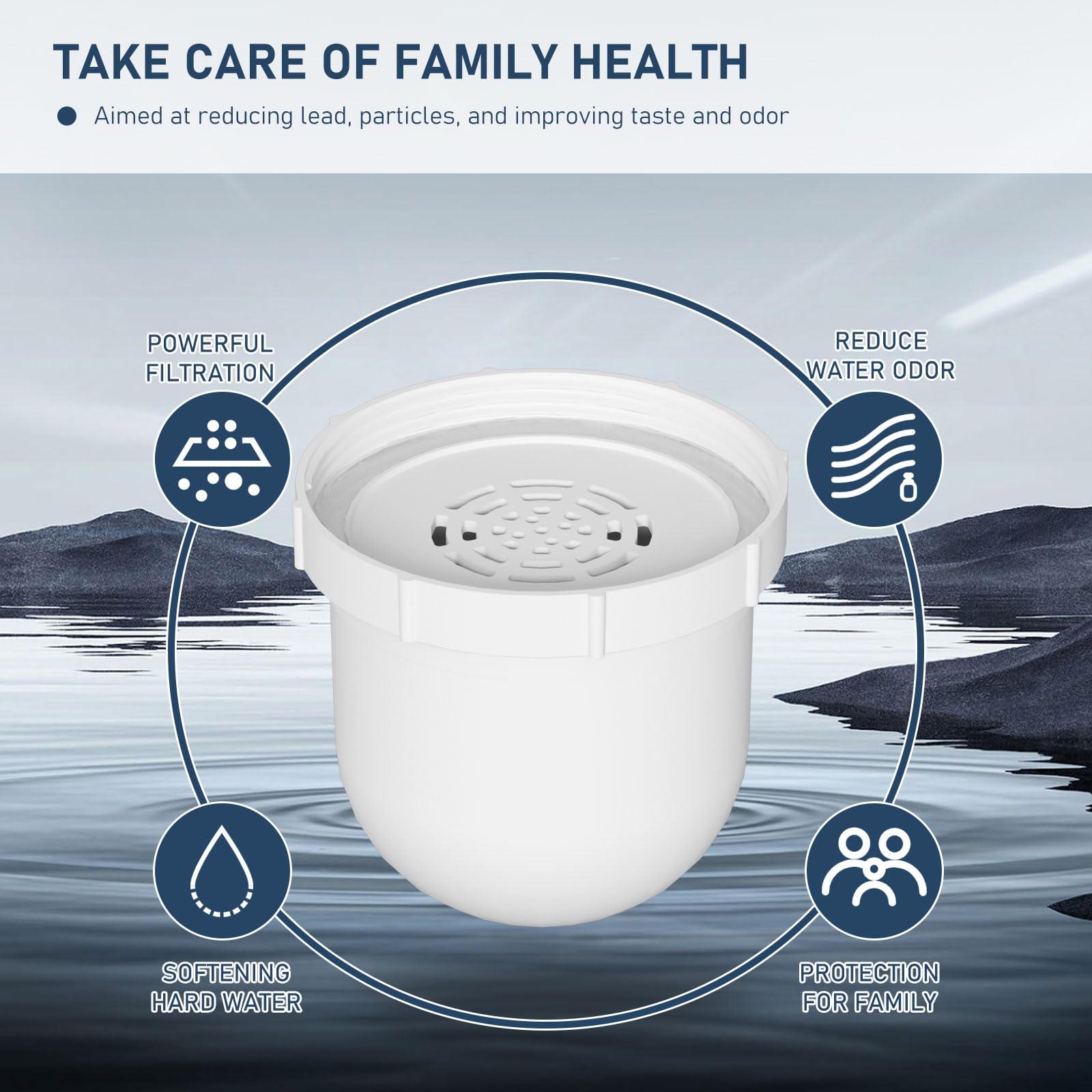 Water Pitcher Replacement Filter Compatible with Clearly Filtered Water Filter Pitcher, 100-Gallon Long-Life, BPA Free 2 Pack
