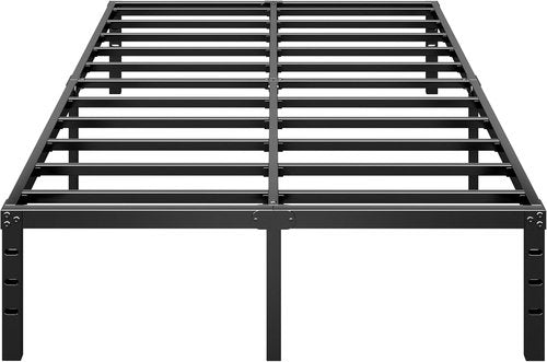 HLIPHA King Size Metal Platform Bed Frame - 18 Inch Tall, Heavy Duty Support Slats, Easy Assembly, Black