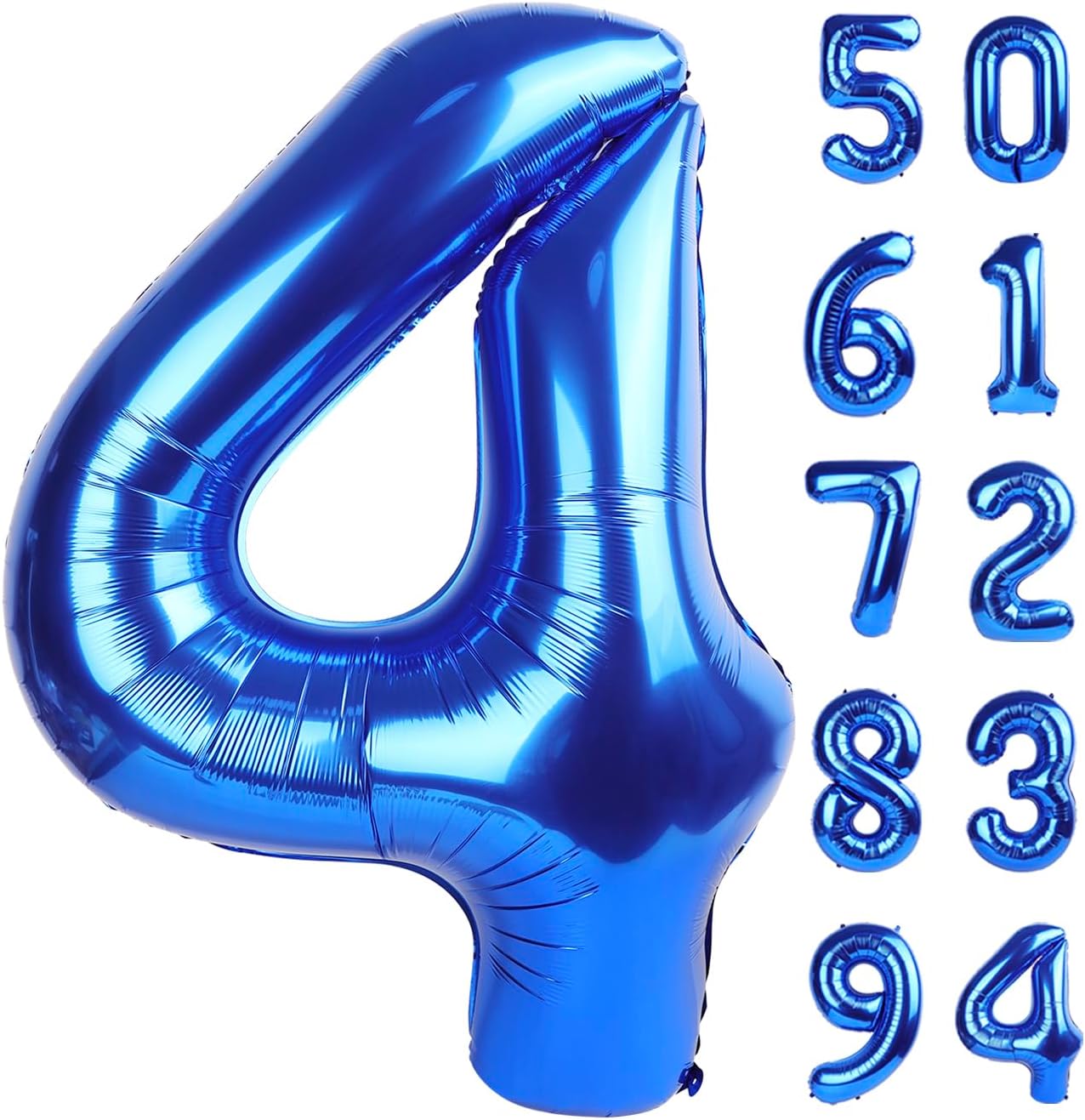 Number 4 Balloon - 40 Inch Navy Blue Party Decoration | Large 4th Birthday Celebration Decor